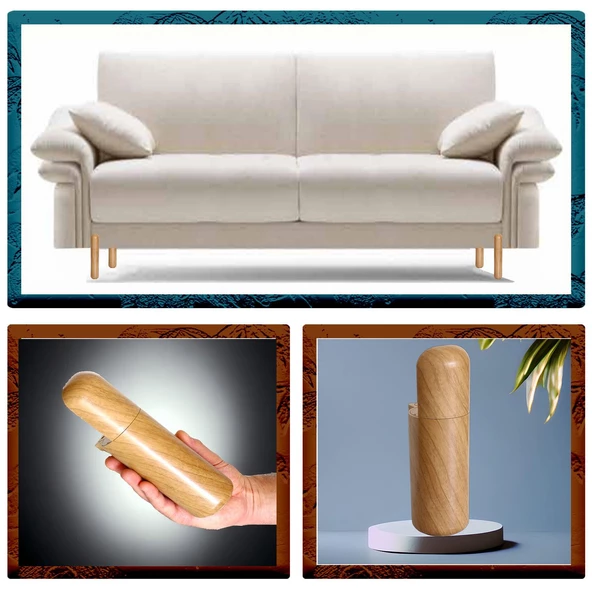 Kapsül Bohem Mobilya Kanepe Tv Ünitesi Koltuk Ayağı Konsol Ayakları Ahşap Desenli Kahverengi 18 Cm - Resim 5