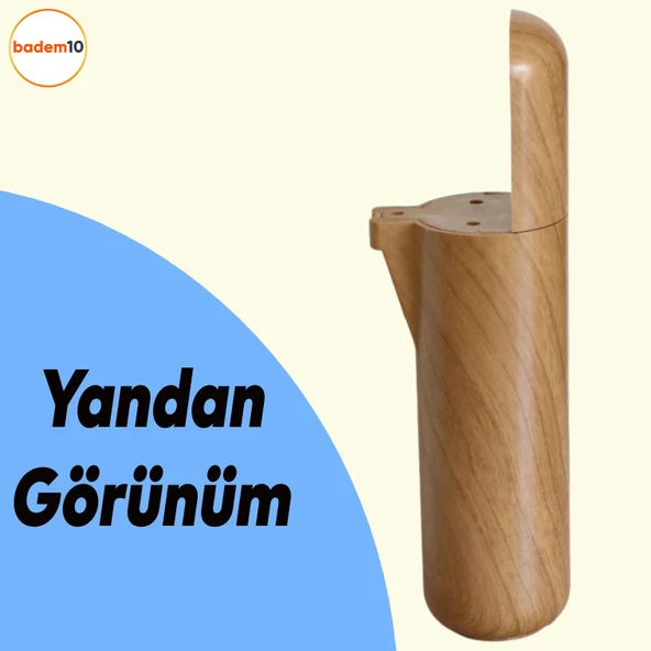 Kapsül Bohem Mobilya Kanepe Tv Ünitesi Koltuk Ayağı Konsol Ayakları Ahşap Desenli Kahverengi 18 Cm - Resim 7