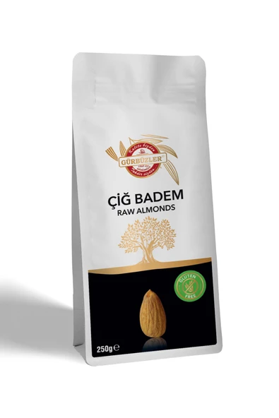 GÜRBÜZLER Glutensiz Badem Çiğ 250 gram