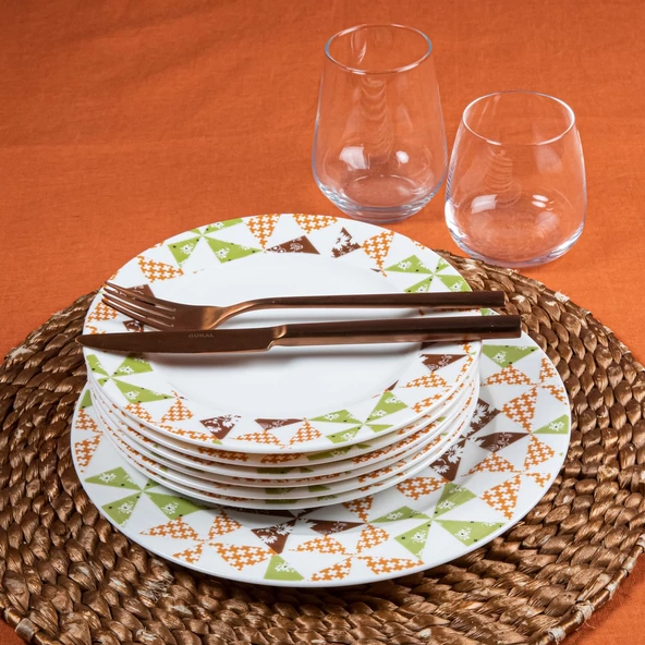 GÜRAL PORSELEN Eda 7 Parça Bone Pasta Takımı 6122 - 2