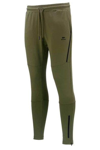 Erkek Standart Fit Lastikli Çizgi Detaylı Haki Antrasit 2'li Eşofman Altı Seti - 2