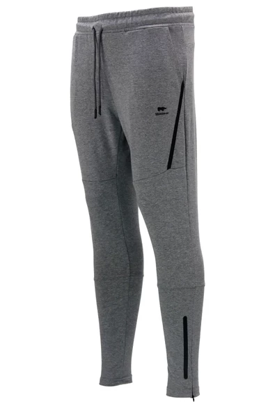 Erkek Standart Fit Lastikli Çizgi Detaylı Haki Antrasit 2'li Eşofman Altı Seti - 6