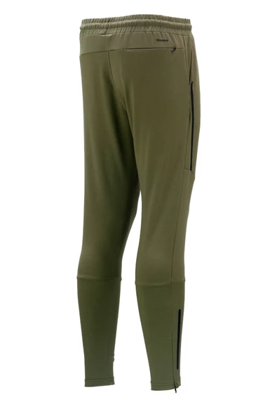 Erkek Standart Fit Lastikli Çizgi Detaylı Haki Antrasit 2'li Eşofman Altı Seti - 4