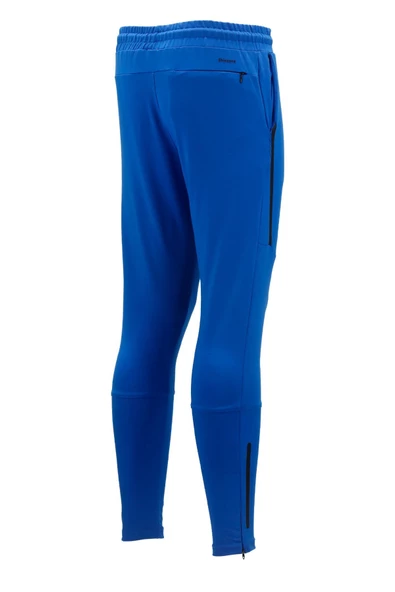 Erkek Standart Fit Lastikli Çizgi Detaylı Saks Mavi Bej 2'li Eşofman Altı Seti - 4