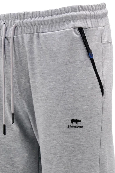 Erkek Düz Paça Rahat Kesim Lastikli Gri Antrasit 2'li Eşofman Altı Seti - 5