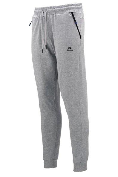 Erkek Düz Paça Rahat Kesim Lastikli Gri Antrasit 2'li Eşofman Altı Seti - 2