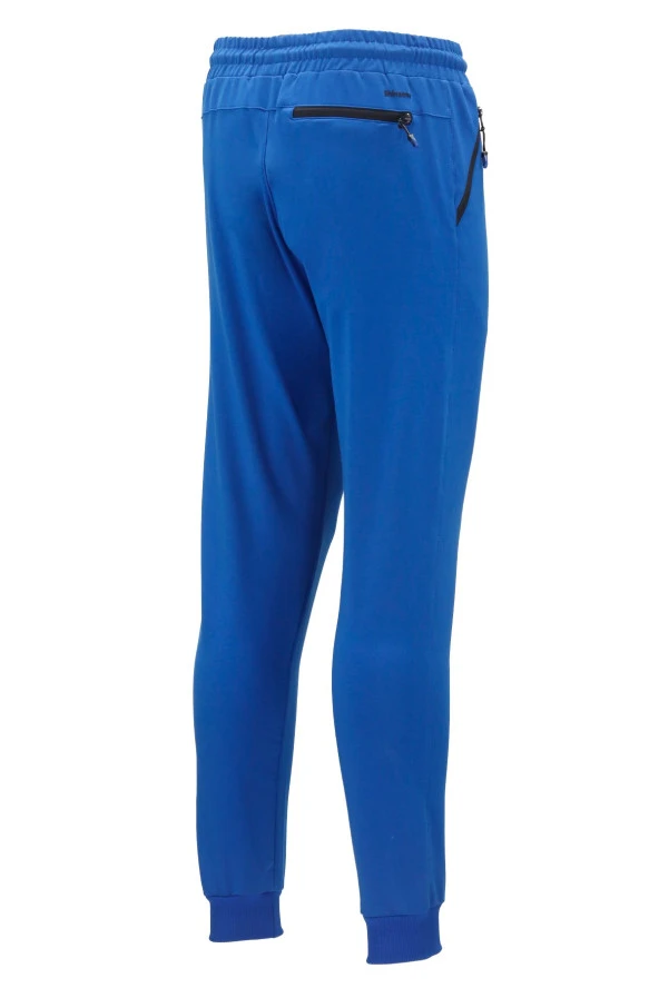 Erkek Düz Paça Rahat Kesim Lastikli Siyah Saks Mavi 2'li Eşofman Altı Seti - 8