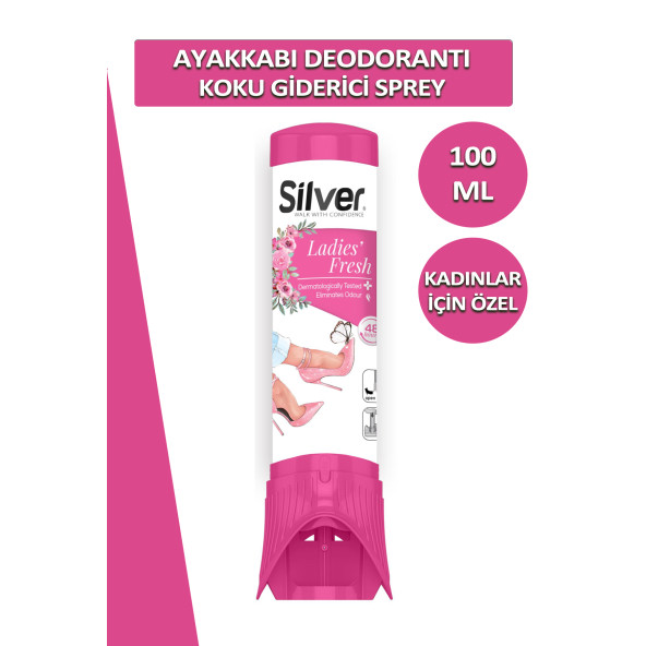 Silver Kadın Ayakkabı Deodorantı Koku Giderici Önleyici 100 ML Ladies Fresh