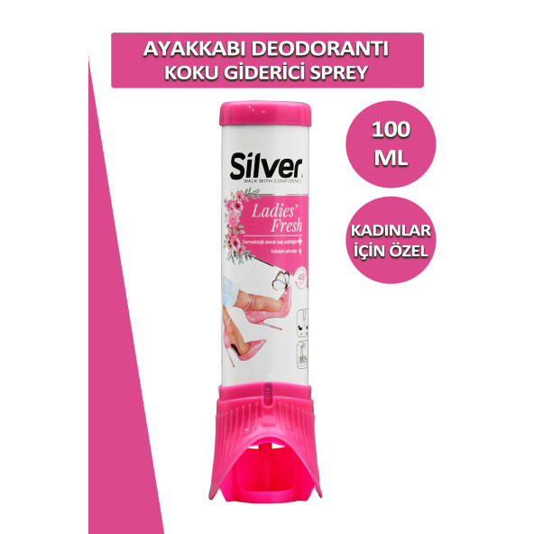 Silver Kadın Ayakkabı Deodorantı Koku Giderici Önleyici 100 ML Ladies Fresh - 2