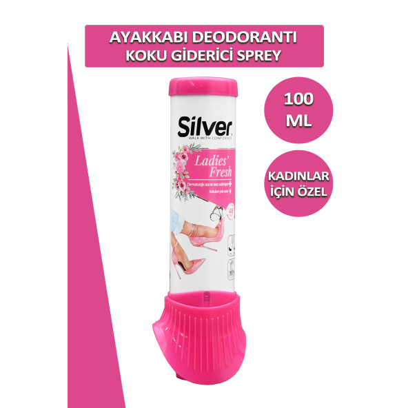 Silver Kadın Ayakkabı Deodorantı Koku Giderici Önleyici 100 ML Ladies Fresh - 3
