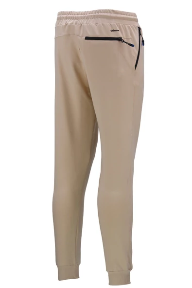 Erkek Düz Paça Rahat Kesim Lastikli Bej Haki 2'li Eşofman Altı Seti - 4