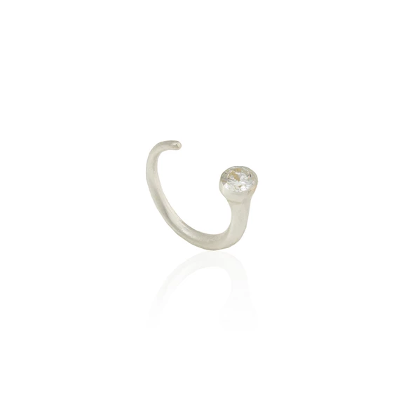 Kadir Jewellery 925 Ayar Gümüş Kaplama Zirkon Taşlı Ayarlanabilir Kadın Minimal Yüzük - Resim 7