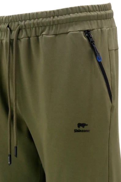 Erkek Düz Paça Rahat Kesim Lastikli Bej Haki 2'li Eşofman Altı Seti - 9