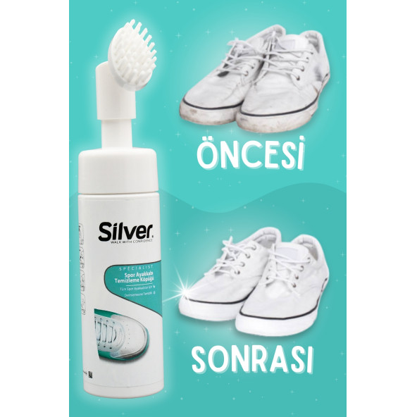 Silver Fırçalı Spor Ayakkabı Bakım Temizleme Köpüğü Güçlendirilmiş Formül 150 ML - 3