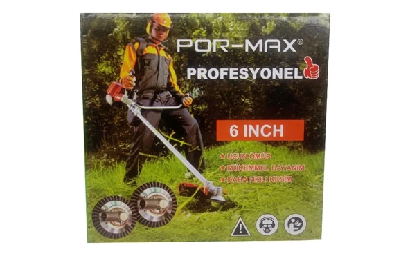Por-Max Profesyonel Tırpan Başlığı 24 Tel Fırçalı 6 Inch - 6