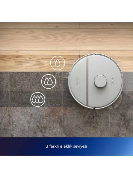 Philips HomeRun 3000 Serisi Aqua XU3110/02 Çöp İstasyonlu Beyaz Akıllı Robot Süpürge - 4
