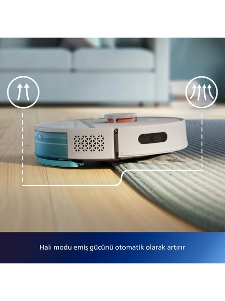 Philips HomeRun 3000 Serisi Aqua XU3110/02 Çöp İstasyonlu Beyaz Akıllı Robot Süpürge - 3