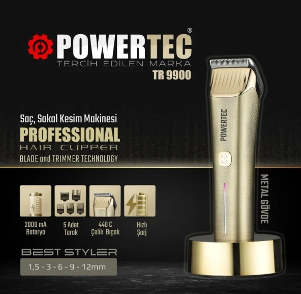 Powertec TR-9900 Saç ve Sakal Tıraş Makinesi