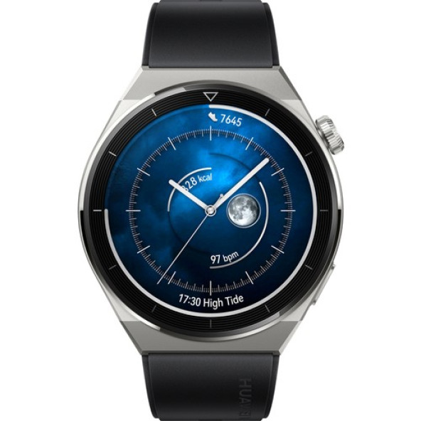 Huawei Watch GT 3 Pro 46mm Titanyum Kasa ve Siyah Kauçuk Kayış Akıllı Saat
