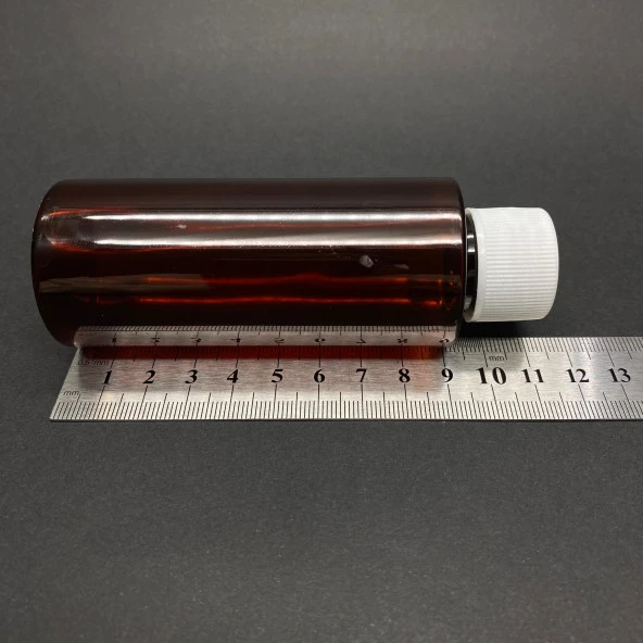 100 cc Kahverengi Keskin Küt (17gr) Sert Pet Şişe  - Beyaz Contalı Kapaklı- Ağız Çapı 24mm x 10 Adet - Resim 3