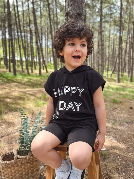 Kapüşonlu Yazlık Baskılı Takım 2404KPSNYZLYK