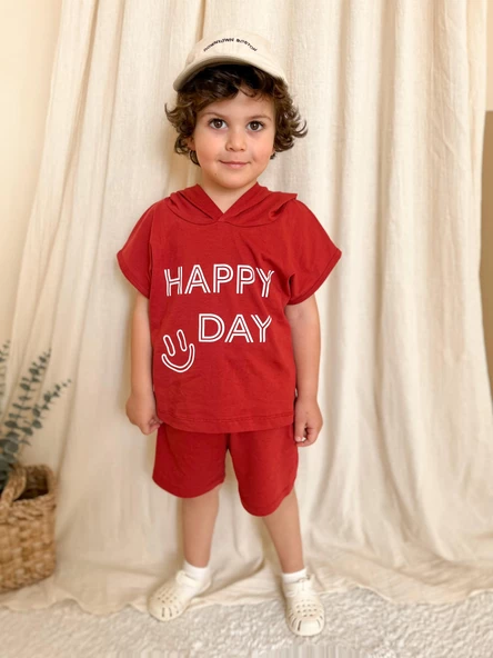 Kapüşonlu Yazlık Baskılı Takım 2404KPSNYZLYK - 6