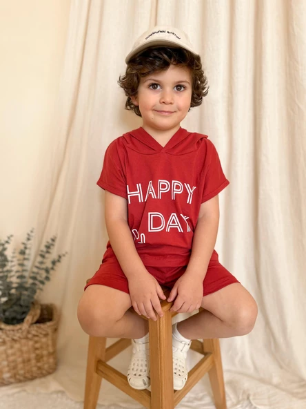 Kapüşonlu Yazlık Baskılı Takım 2404KPSNYZLYK - 9