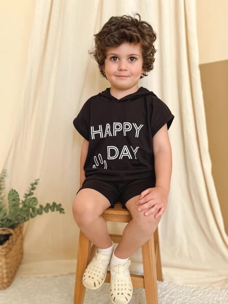 Kapüşonlu Yazlık Baskılı Takım 2404KPSNYZLYK - 2