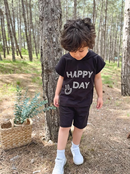 Kapüşonlu Yazlık Baskılı Takım 2404KPSNYZLYK - 4