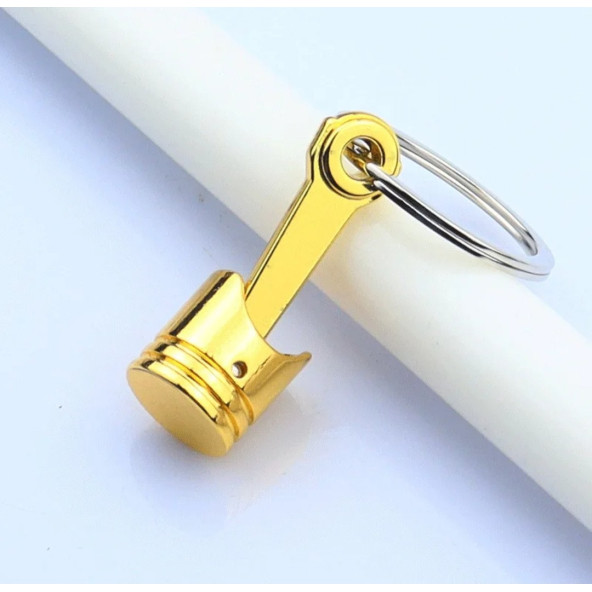OTO PİSTON TASARIMLI METAL ANAHTARLIK - GOLD - 2