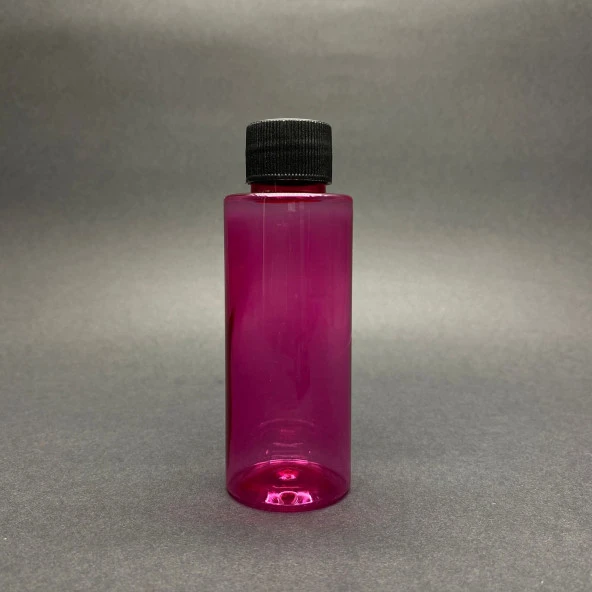 100 cc Pembe Silindir (17gr) Sert Pet Şişe - Siyah Contalı Kapaklı- Ağız Çapı 24mm x 10 Adet ürün görseli