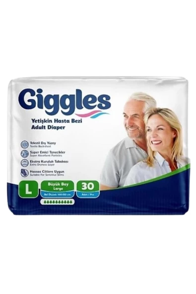 Giggles Belbantlı Yetişkin Hasta Bezi Büyük Boy L Beden 30 Lu