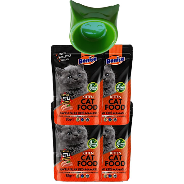 Kedi Süt Tozu Lifeguard 2x240gr, Bonisa Kitten 4-Punch, Biberon, Mama Kabı Seti - 3