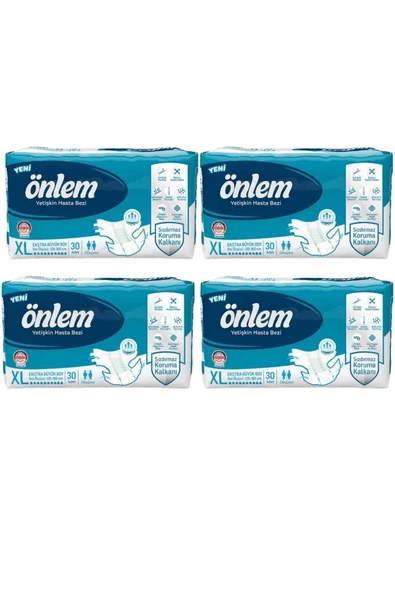 Önlem Belbantlı Hasta Bezi Eko Ekstra Büyük Boy XL Beden 30 Lu X 4 Adet ürün görseli 1