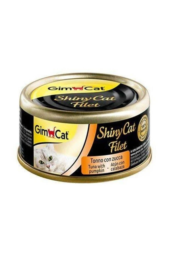 Gimcat Shinycat Kıyılmış Fileto Tuna Balıklı Kabaklı 70 gr Yetişkin Kedi Konservesi