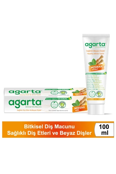 Agarta Doğal Misvak Özlü Florürsüz Diş Macunu 100 ml 3 Adet