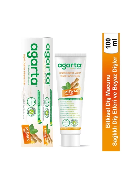 Agarta Doğal Misvak Özlü Florürsüz Diş Macunu 100 ml 3 Adet - Resim 4