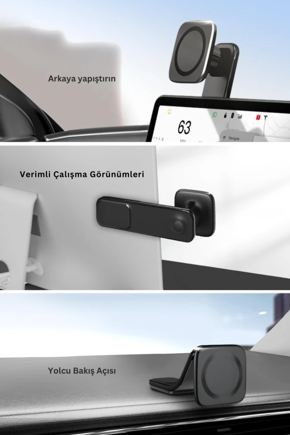 Qpen EH229 Yapışkanlı Manyetik Magsafe Araç Tutucu - Resim 3