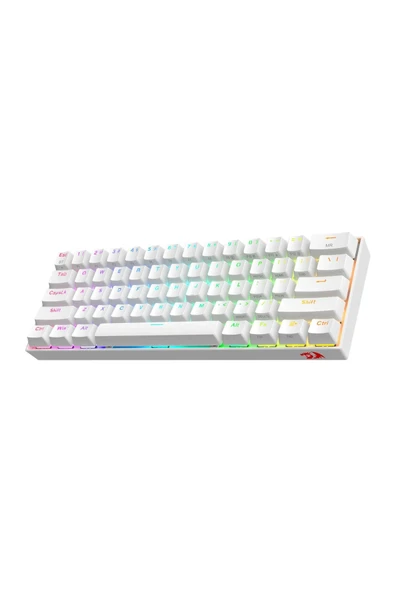 K530 PRO Draconic Türkçe Q 60% Kompakt Kablosuz - Bluetooth 2.4G Brown Switch Mekanik Beyaz Klavye - 3