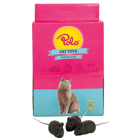 Polo Gri Fare Kedi Oyuncağı 5 Cm 1 Adet ürün görseli 1