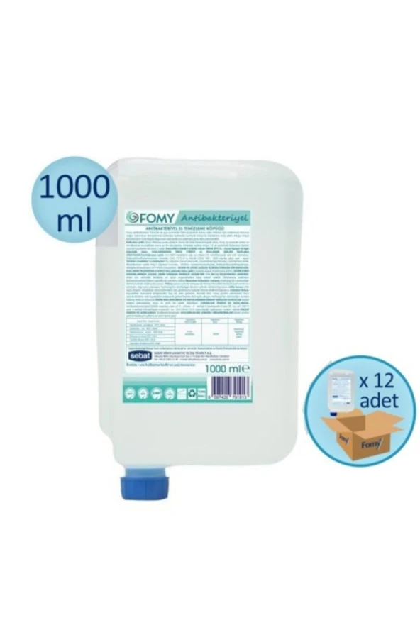 Fomy Antibakteriyel Köpük Sabun Kartuşu 1000 ml 12 Adet Önlük Hediyeli - 2