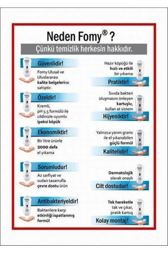 Fomy 1000 Ml Standart Köpük Sabun +1000 Ml Dispenser - 2
