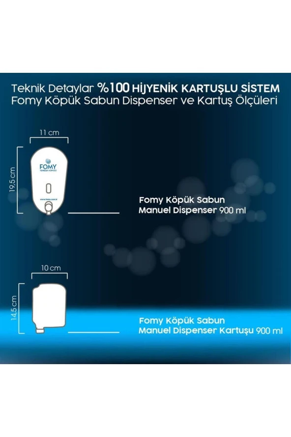 Fomy Köpük Sabun Beyaz Dispenser 900 ml - 3
