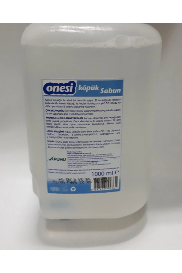 Onesi Köpük Sabun 1000 ml 12 Adet - 3