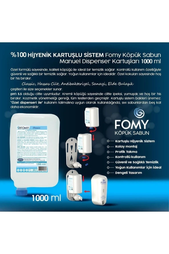Fomy Köpük Sabun El Temizlik Köpüğü 1000 Ml x 12 adet - 2