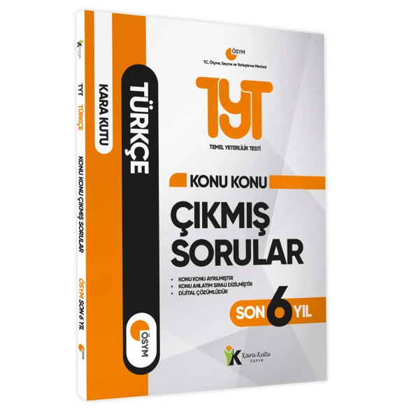 YKS-TYT Türkçe Karakutu Konu Konu Çıkmış Soru Bankası ÖSYM Son 6 Yıl Dijital Çözümlü