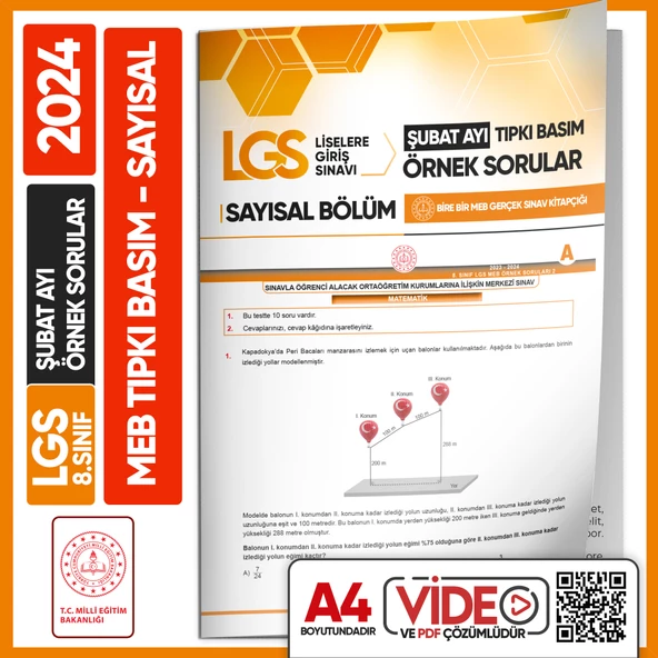 2024 8.Sınıf LGS Şubat Örnek Soru MEB Tıpkı Basım Kitapçıkları Sayısal-Sözel Video/PDF Çözümlü - 3