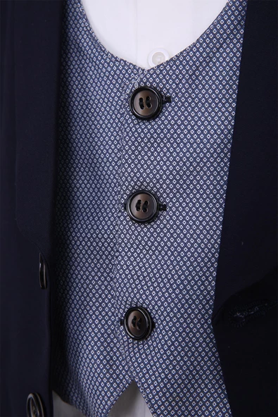 Yelekli Papyonlu Çocuk Genç Mevsimlik Takım Elbise Mezuniyet Balo Bayramlık Düğünlük Damatlık Seti 5'li NX-5004 - Resim 6