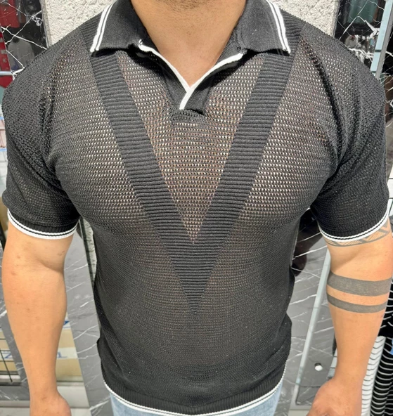 Erkek Yumuşak Dokulu Polo Yaka Triko T-Shirt - 3