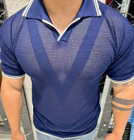 Erkek Yumuşak Dokulu Polo Yaka Triko T-Shirt - 5